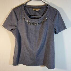 Princess Vera Wang Gray Scoop Neck Top Size Large